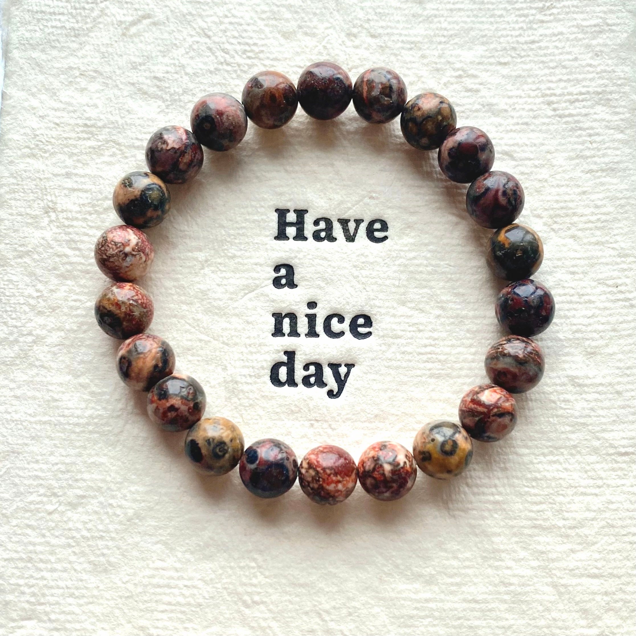 Leopard skin jasper crystal bracelet-B032