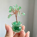 Small Rose quartz amethyst citrine green aventurine chips tree crystal ornament C002