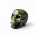 Hand carved green jade skull crystal-C017