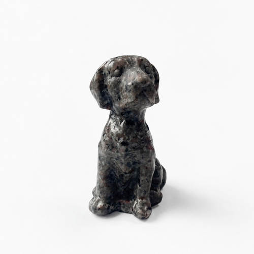 4.3inch hand carved UV-reactive yooperlite dog crystal carving-C019