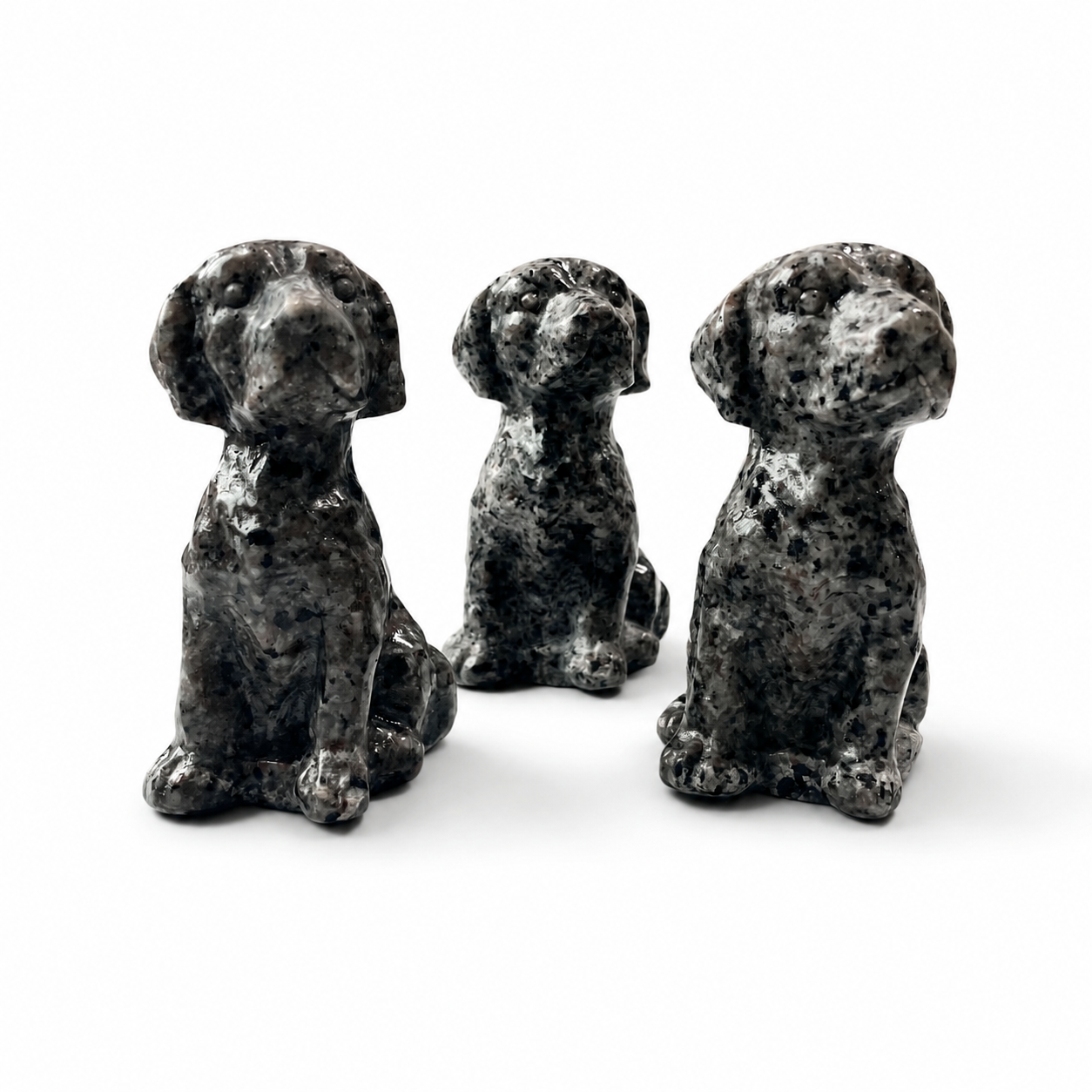 4.3inch hand carved UV-reactive yooperlite dog crystal carving-C019