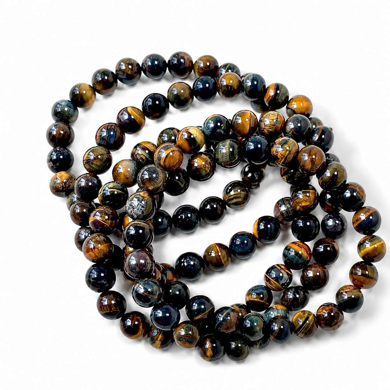 Blue/Gold tiger eye bracelet wholesale-B004
