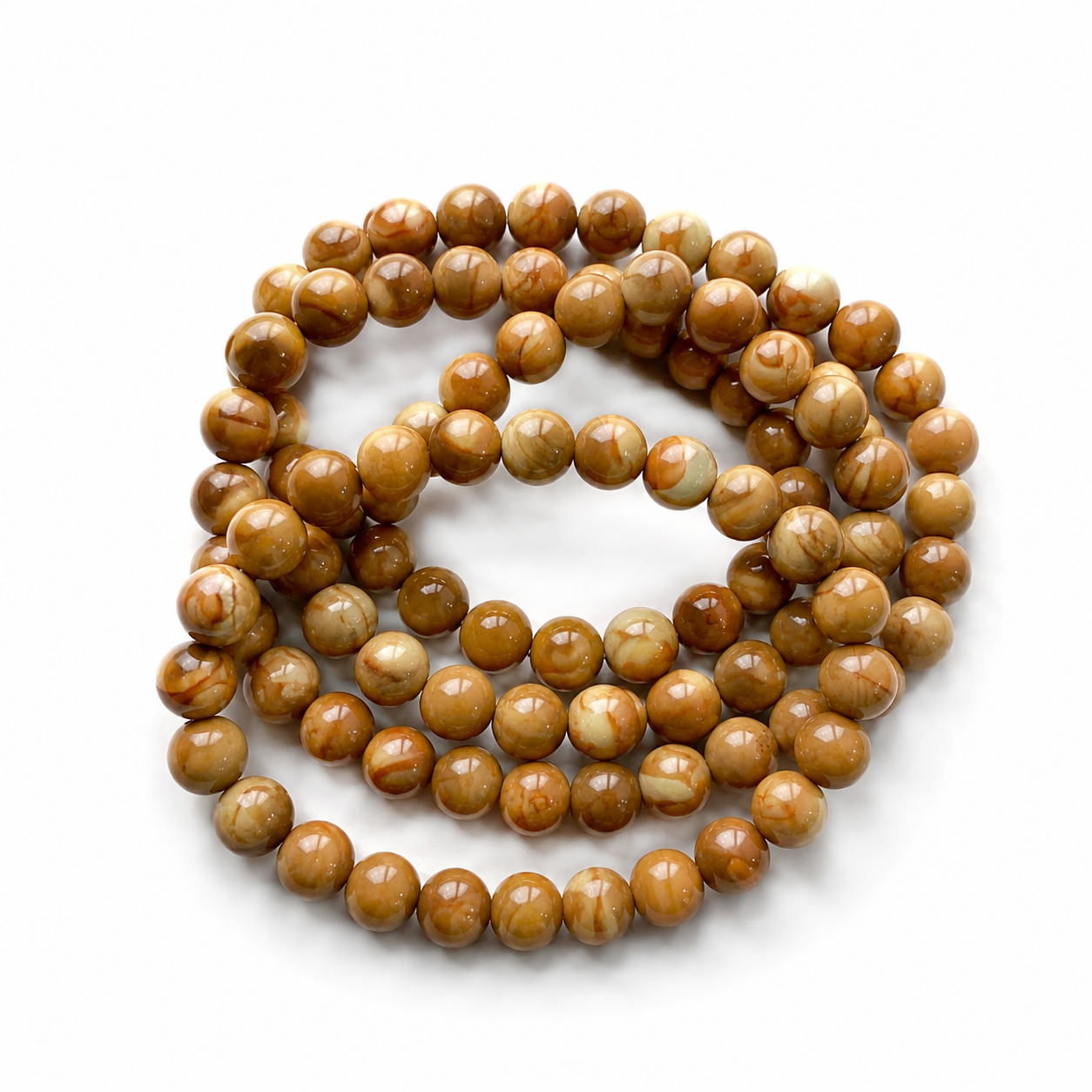 Wood lace jasper crystal bracelet-B021