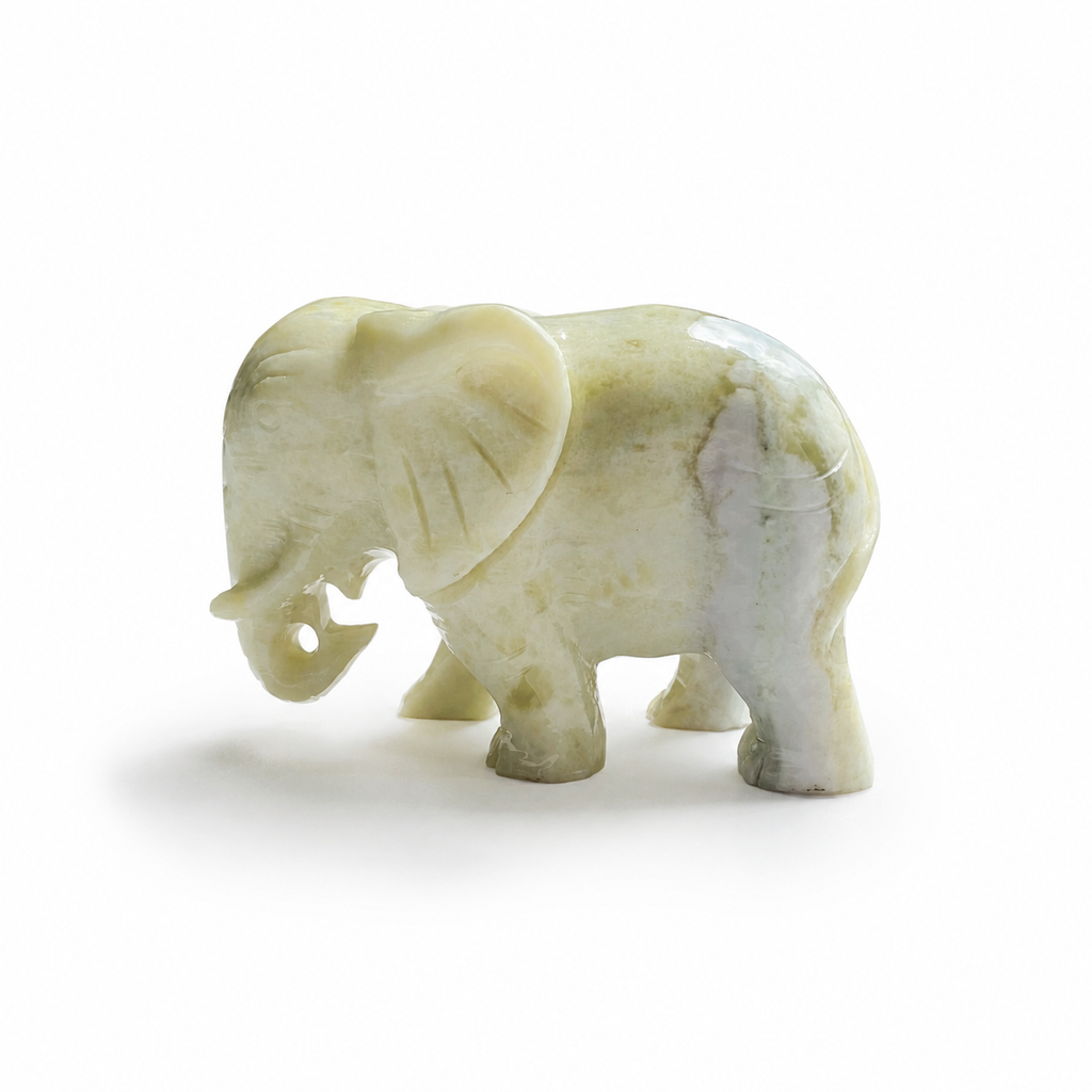 1PC large natural XiuYan Jade  elephant crystal carving-C026