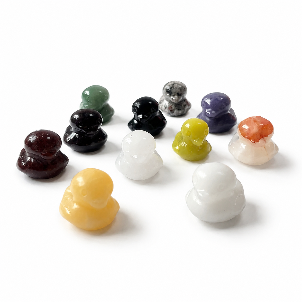 35mm Multi-material handmade crystal duck carved-C016