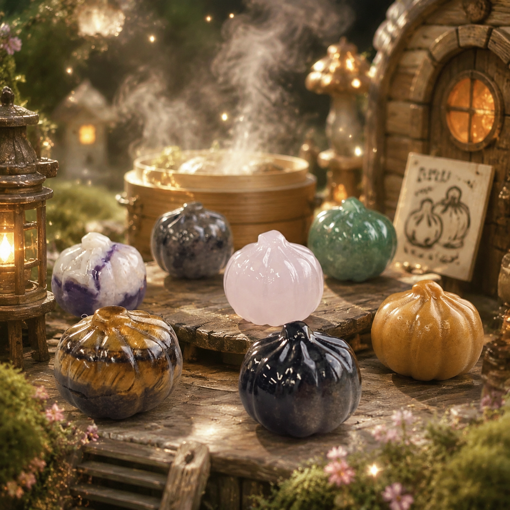 Multi-material handmade baozi crystal carving-C046