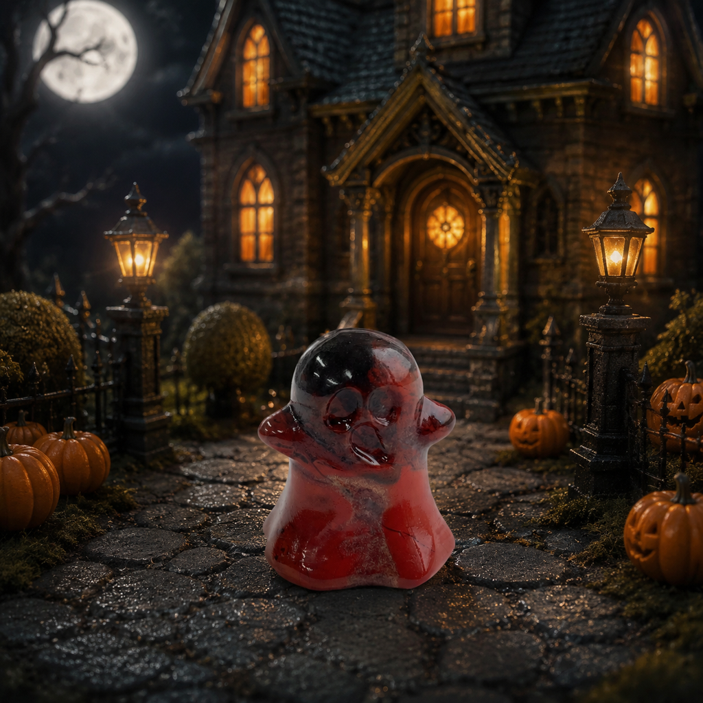 Multi-material handmade Cute ghost crystal carving-C047