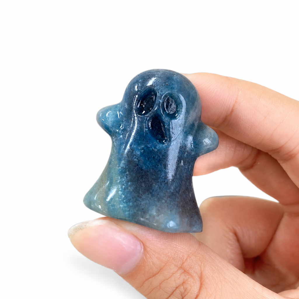 Multi-material handmade Cute ghost crystal carving-C047