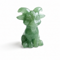 Multi-material handmade Cute Horned Goat crystal carving-C049