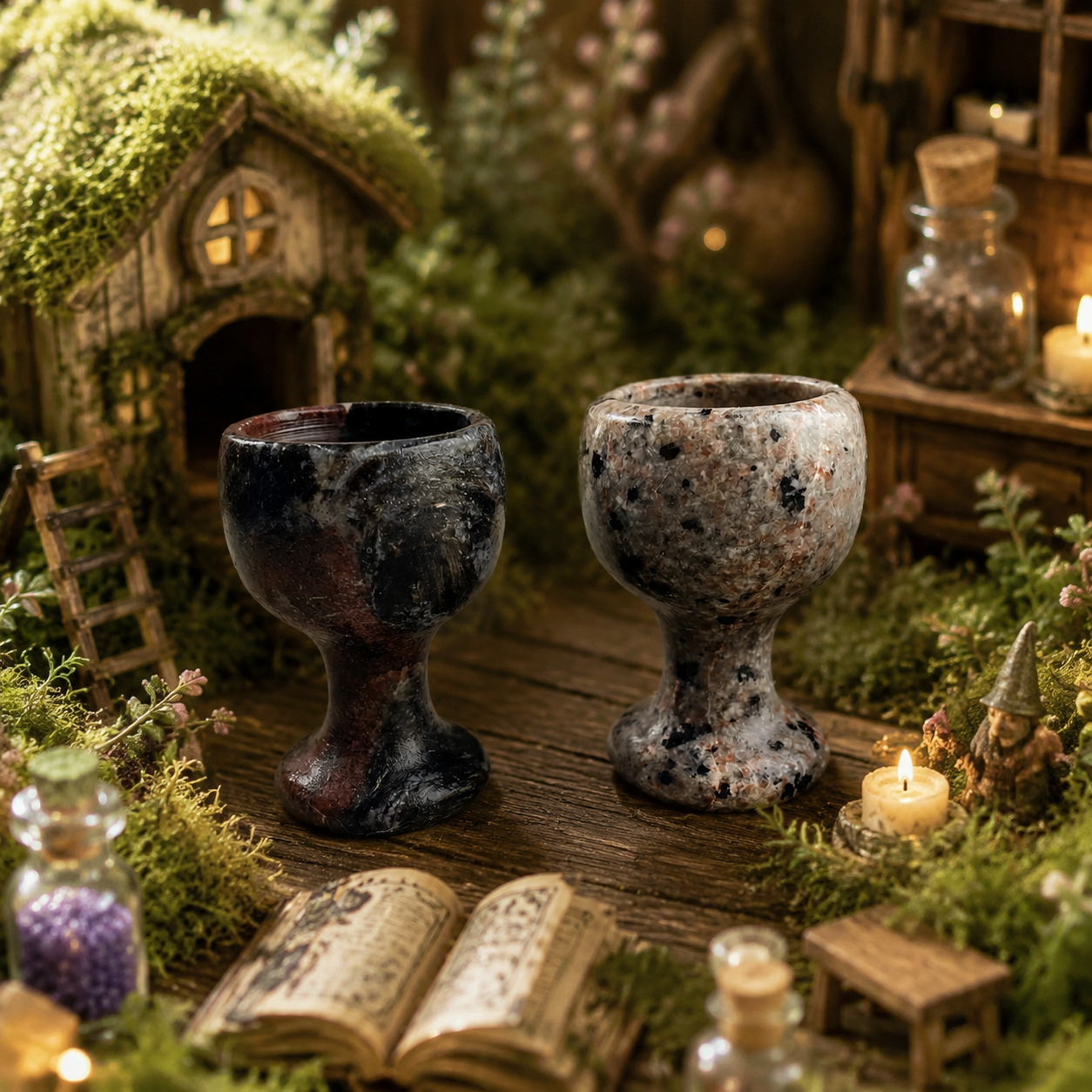 Multi-material handmade goblet crystal carving-C053