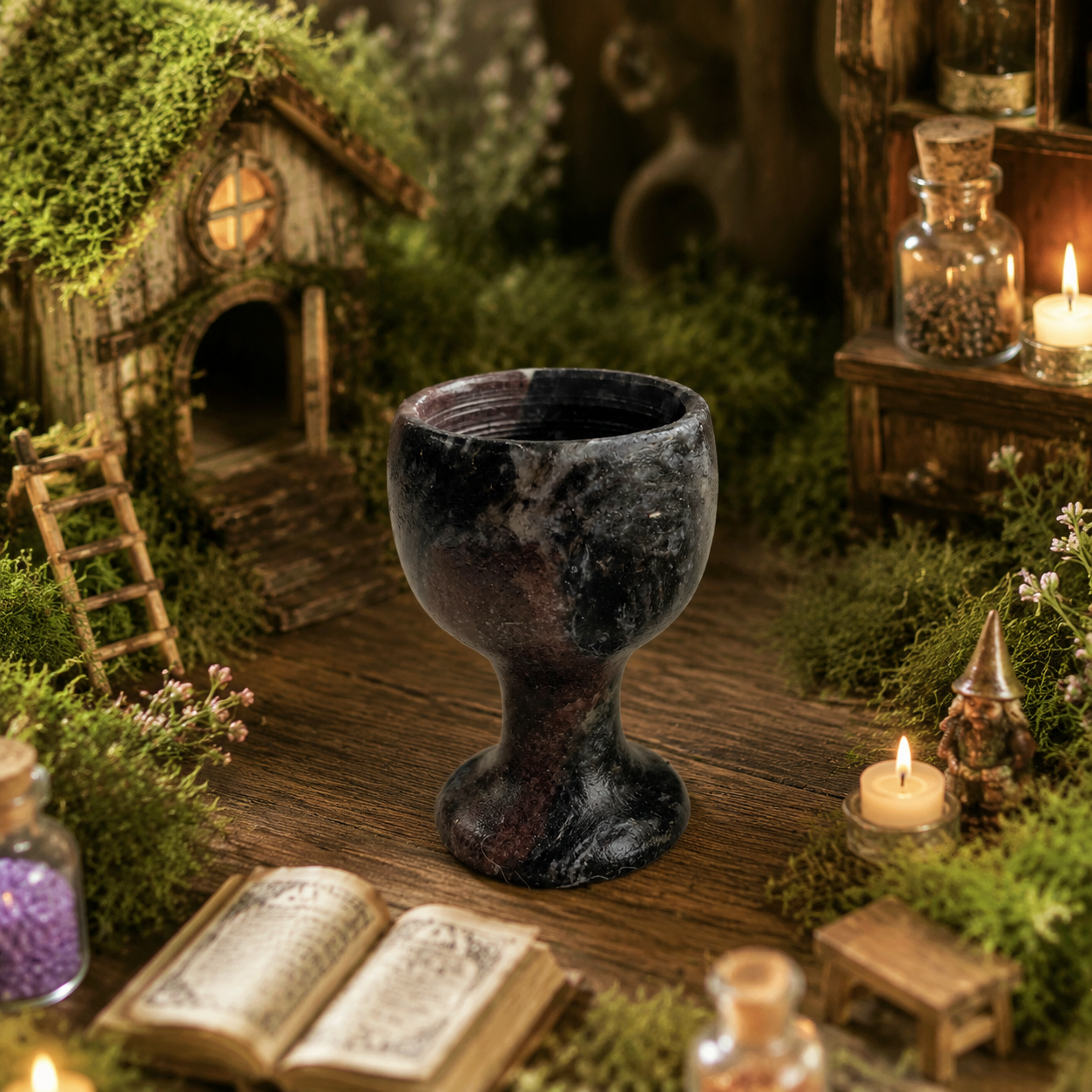 Multi-material handmade goblet crystal carving-C053