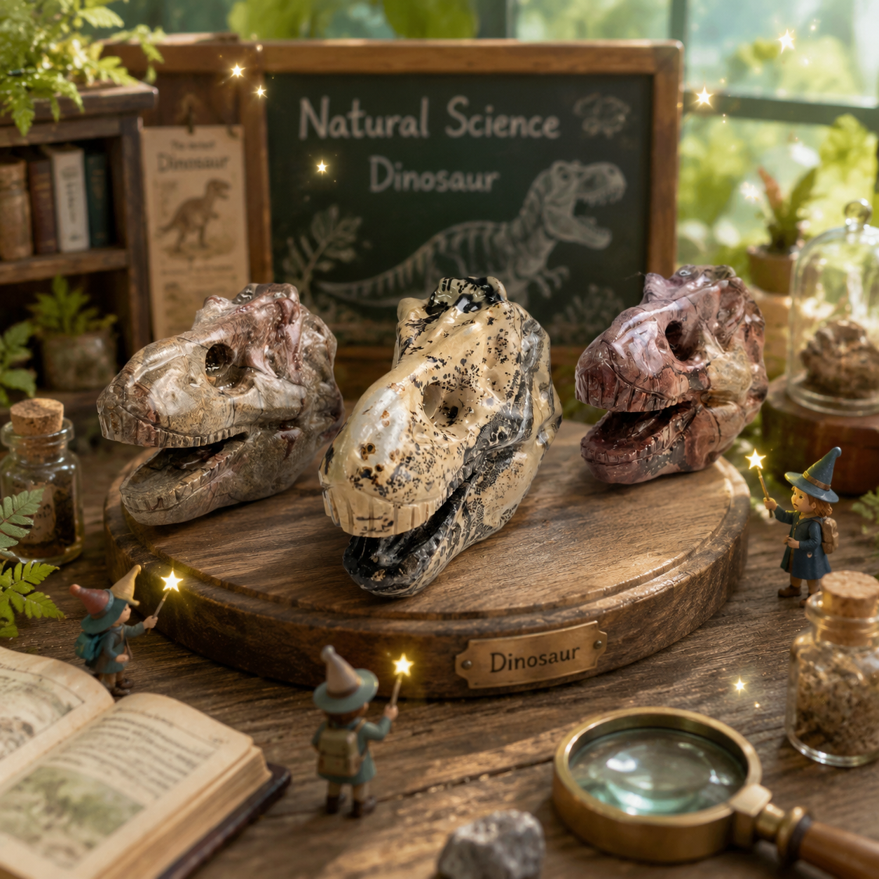 1PC natural chinese painting stone  dinosaur skull crystal carving-C054