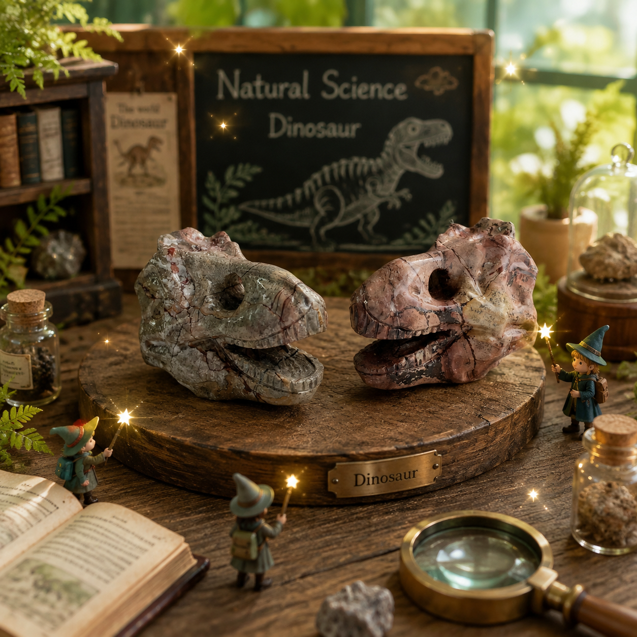 1PC natural chinese painting stone  dinosaur skull crystal carving-C054