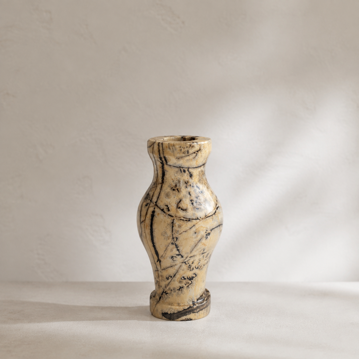 Chinese painting stone vase carving natural stone art figurine-C056