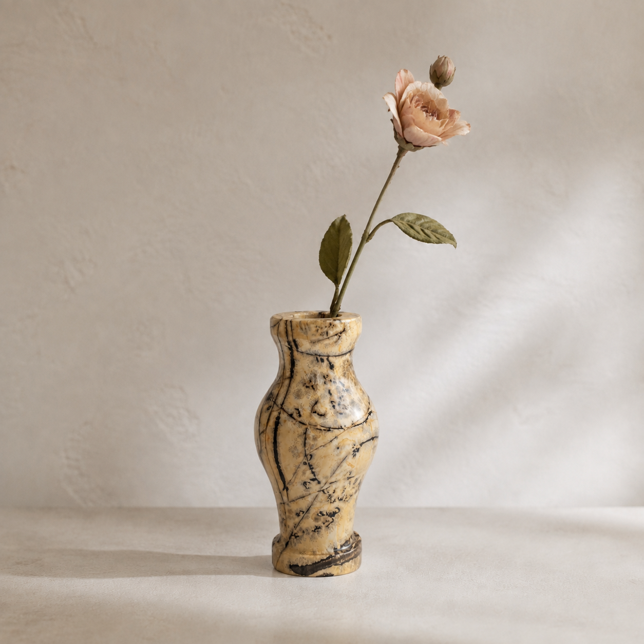 Chinese painting stone vase carving natural stone art figurine-C056