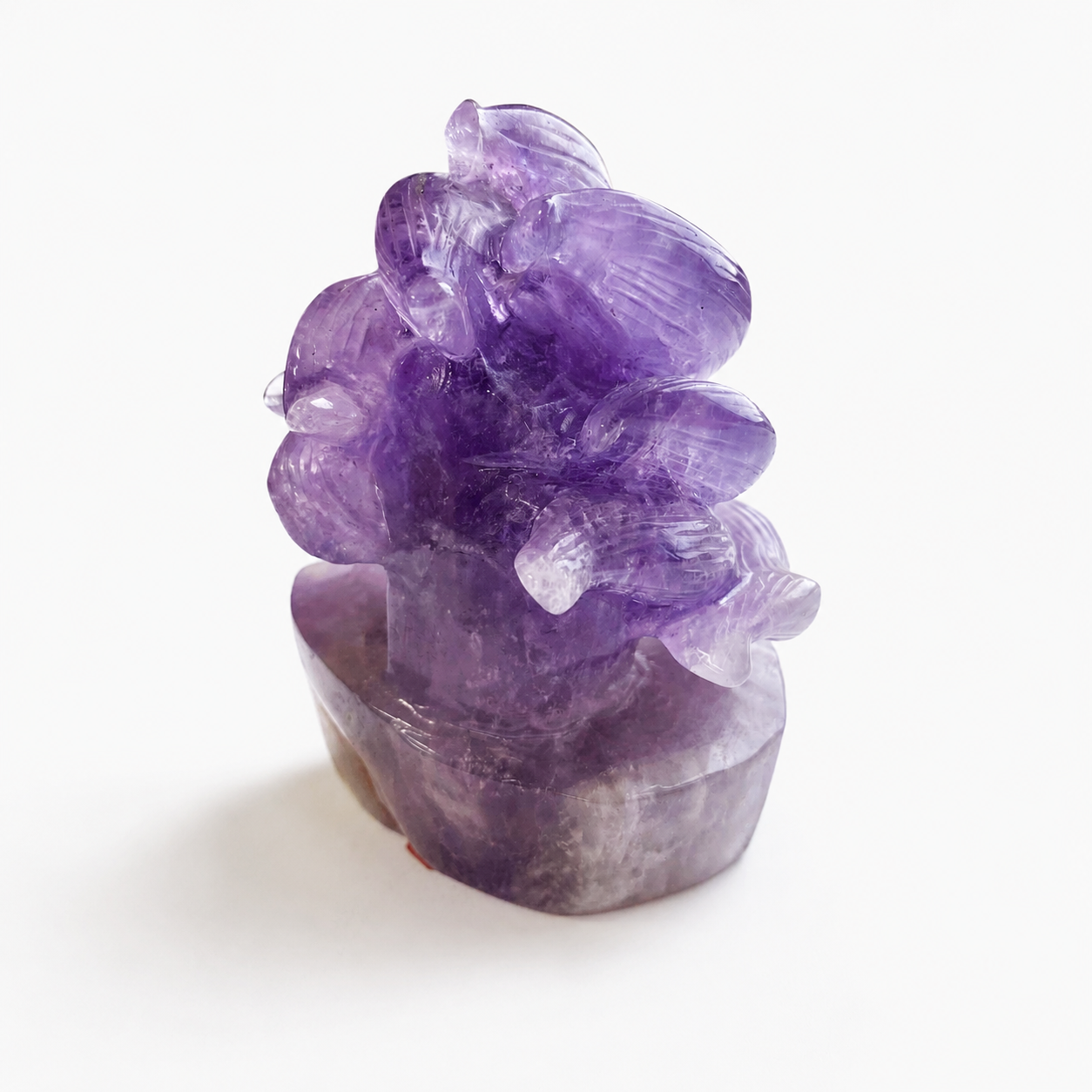 Unique 1pc crystal amethyst nine-tailed fox carving-U001
