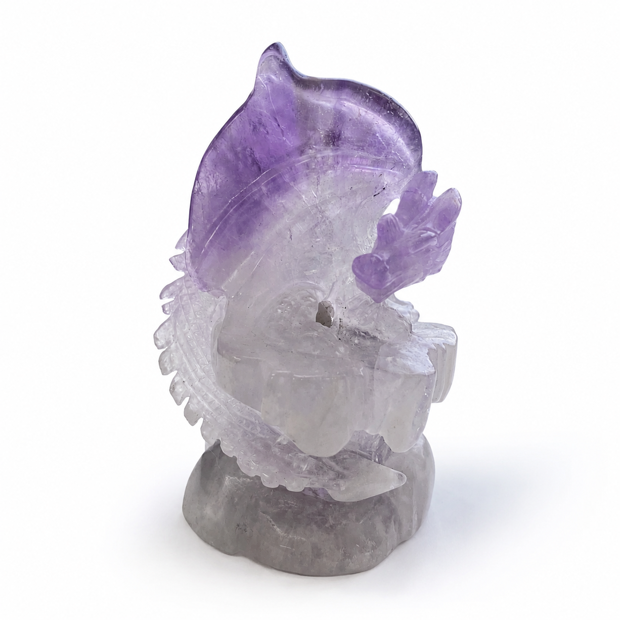 Unique 1pc amethyst fly dragon carving-U003