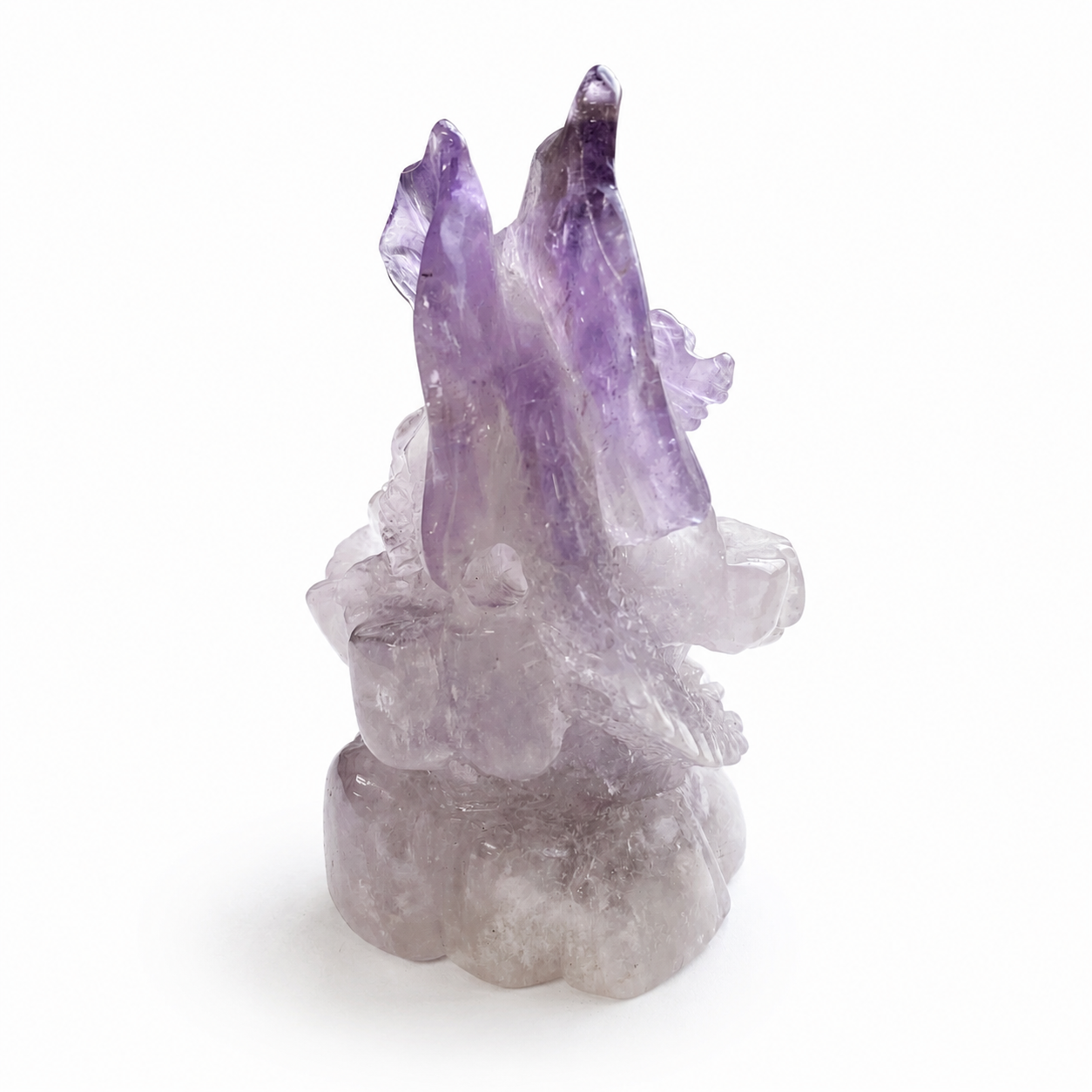 Unique 1pc amethyst fly dragon carving-U003