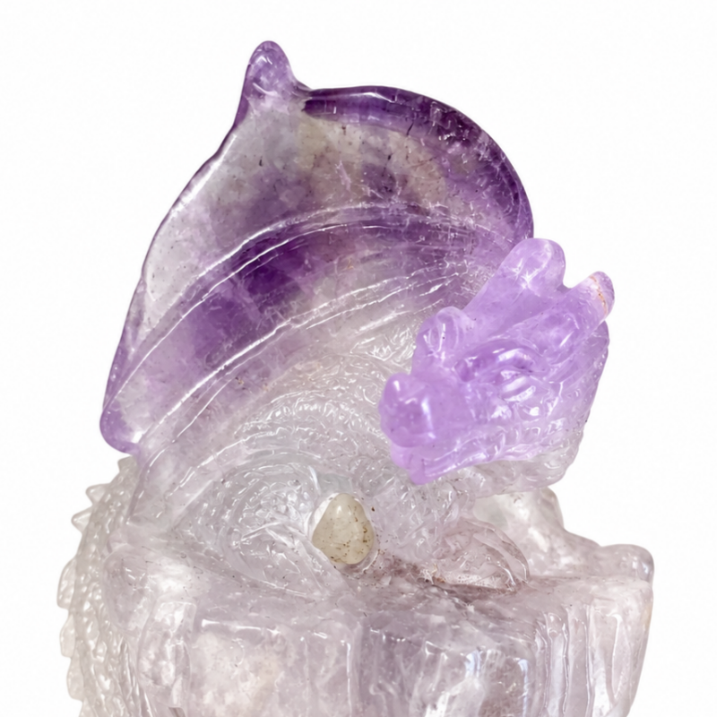 Unique 1pc amethyst fly dragon carving-U003