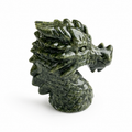 1PC natural green jade dragon head crystal carving-C062