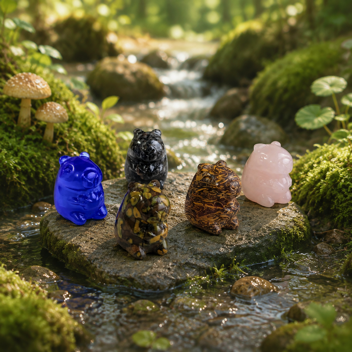 Multi-material cute capybara crystal carving home decor gift -C063