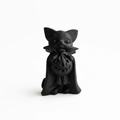 Handmade black frosted obsidian halloween cat crystal carving-C027