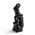 Multi-material handmade goat demon crystal carving-C028