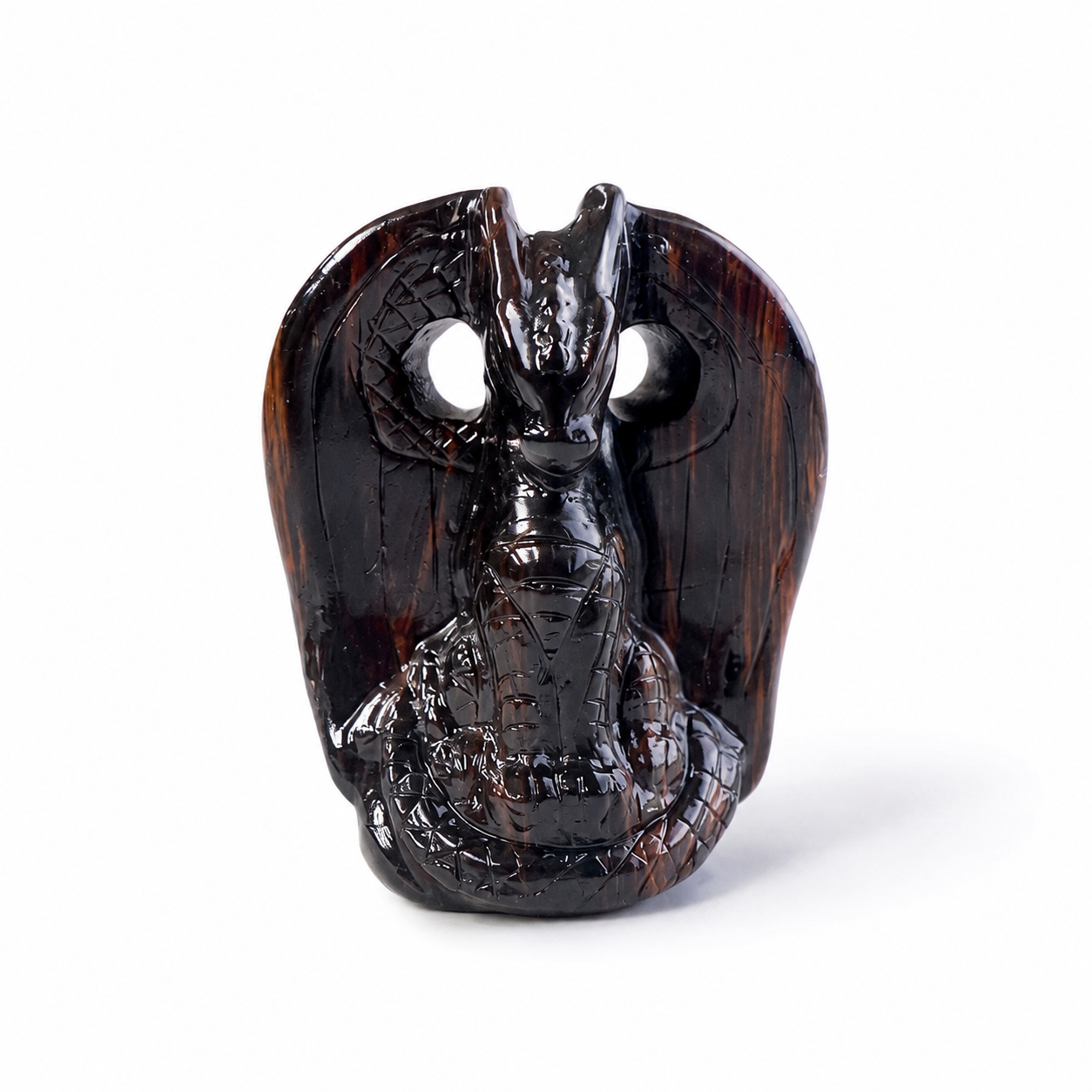 Handmade red tiger eye dragon crystal carving-C029