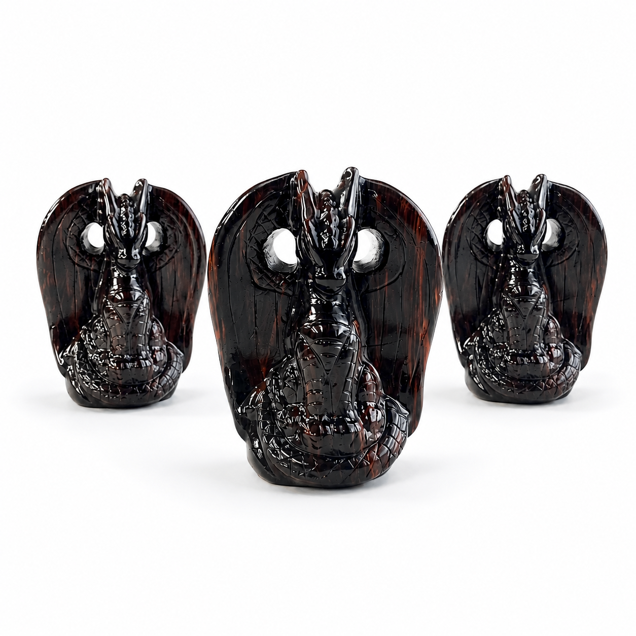 Handmade red tiger eye dragon crystal carving-C029