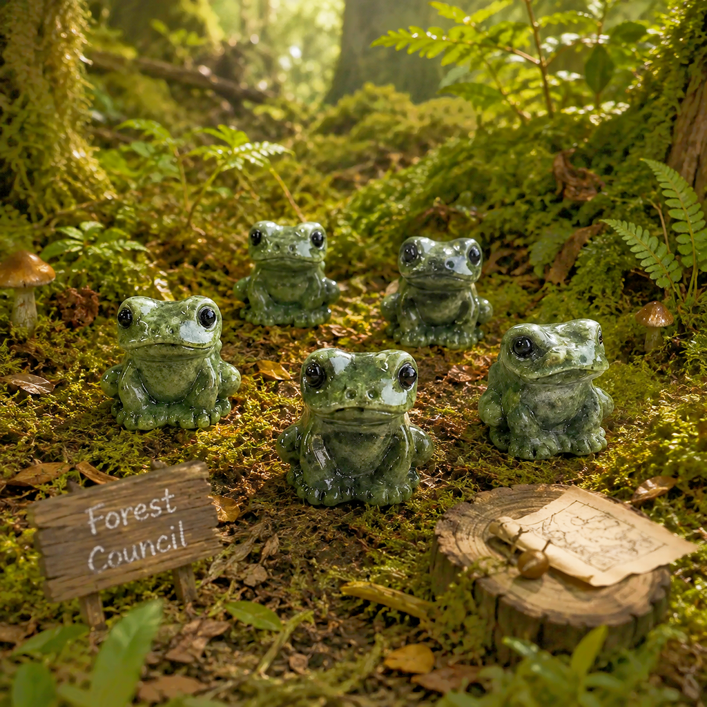 1PC natural green jade toad crystal carving-C032