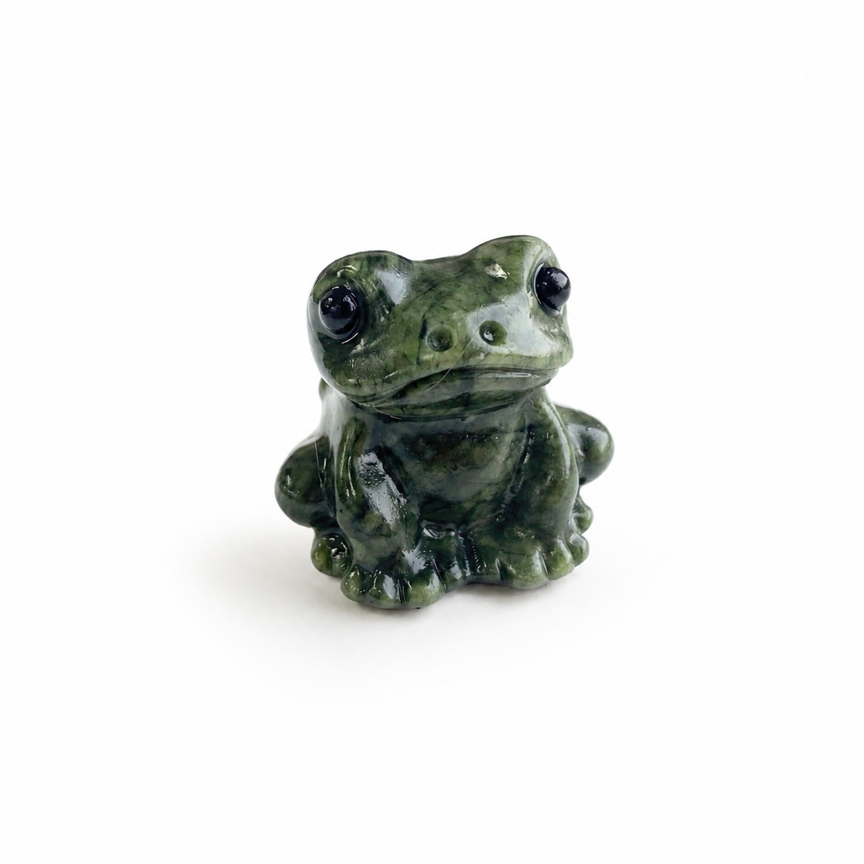 1PC natural green jade toad crystal carving-C032