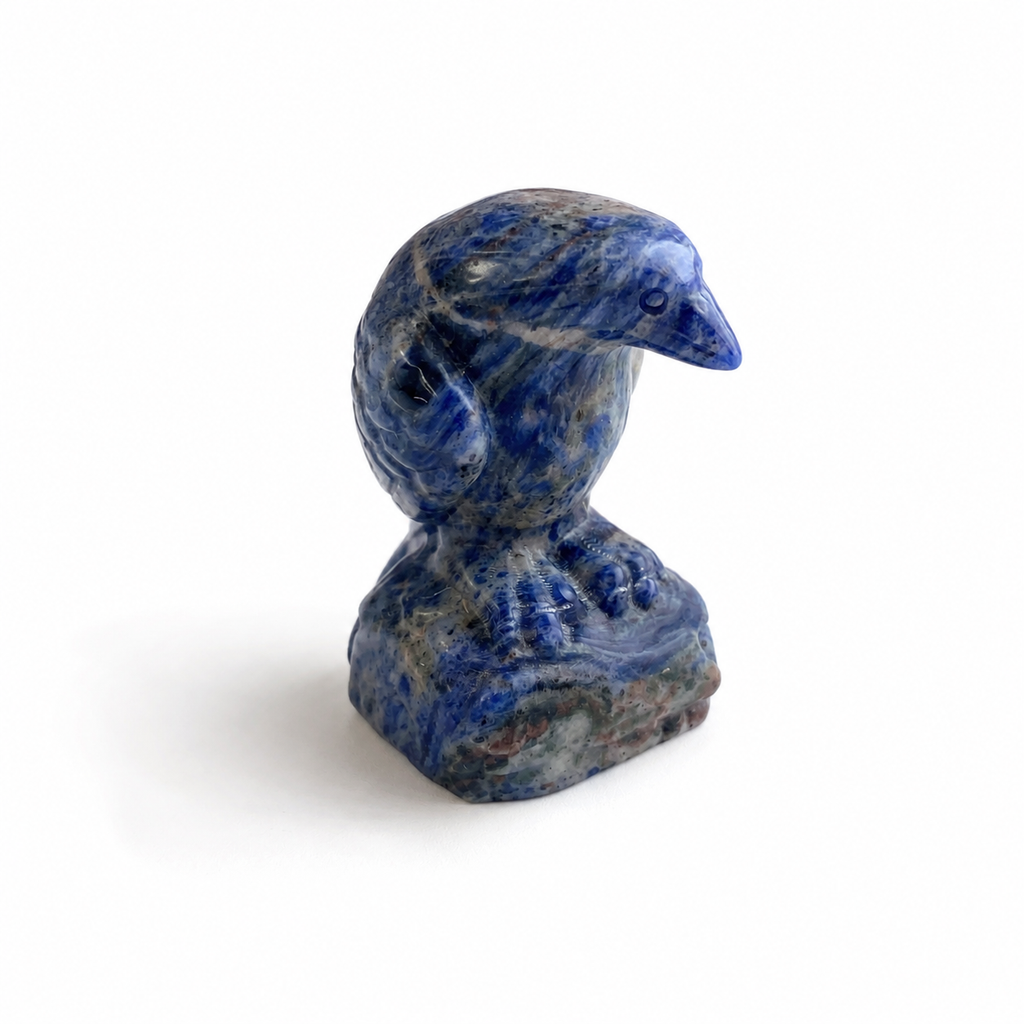 Multi-material handmade eagle crystal carving-C034