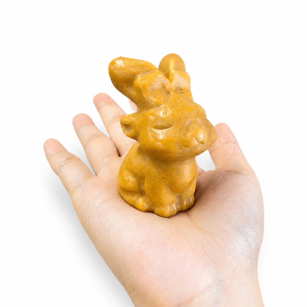 Cute multi-material handmade elk crystal carving-C035