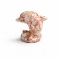 Multi-material handmade dolphin crystal carving-C041