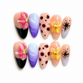 Handmade medium almond nails luxury press-on nails are custom crafted-Bloom & Pop A001