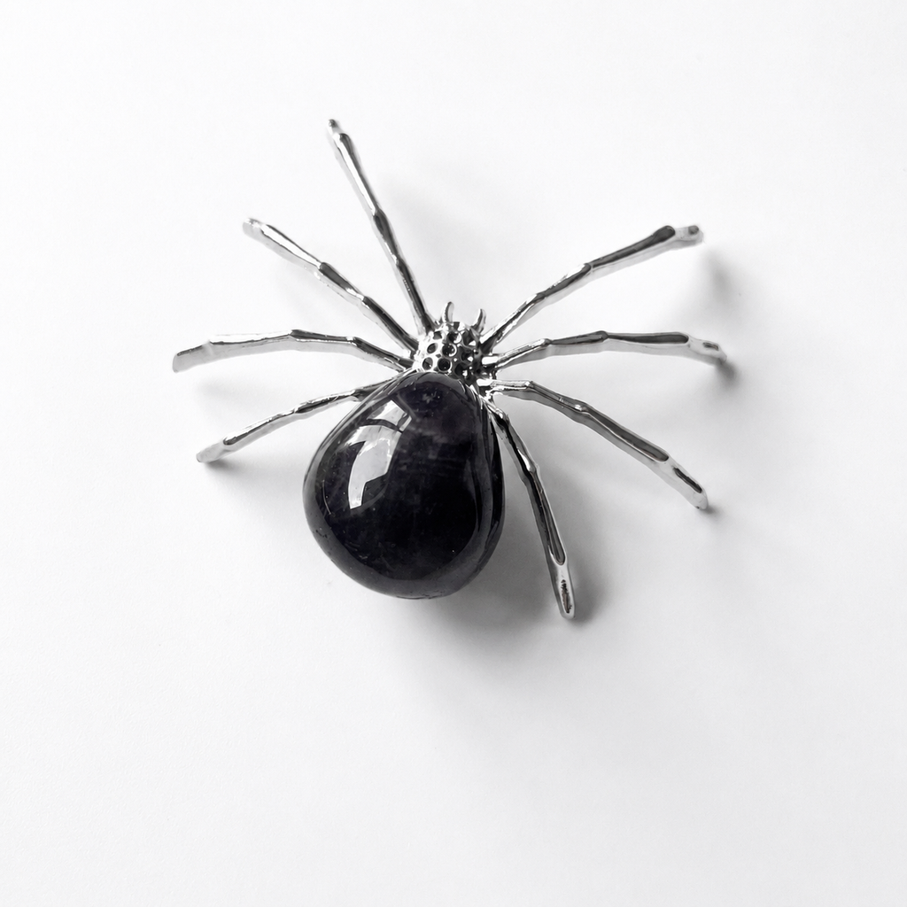Tumbled Crystals Spider Ornament Handmade Alloy Spider C003