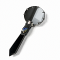 Obsidian crystal hand mirror – labradorite & lepidolite gothic scrying wand mirror C004