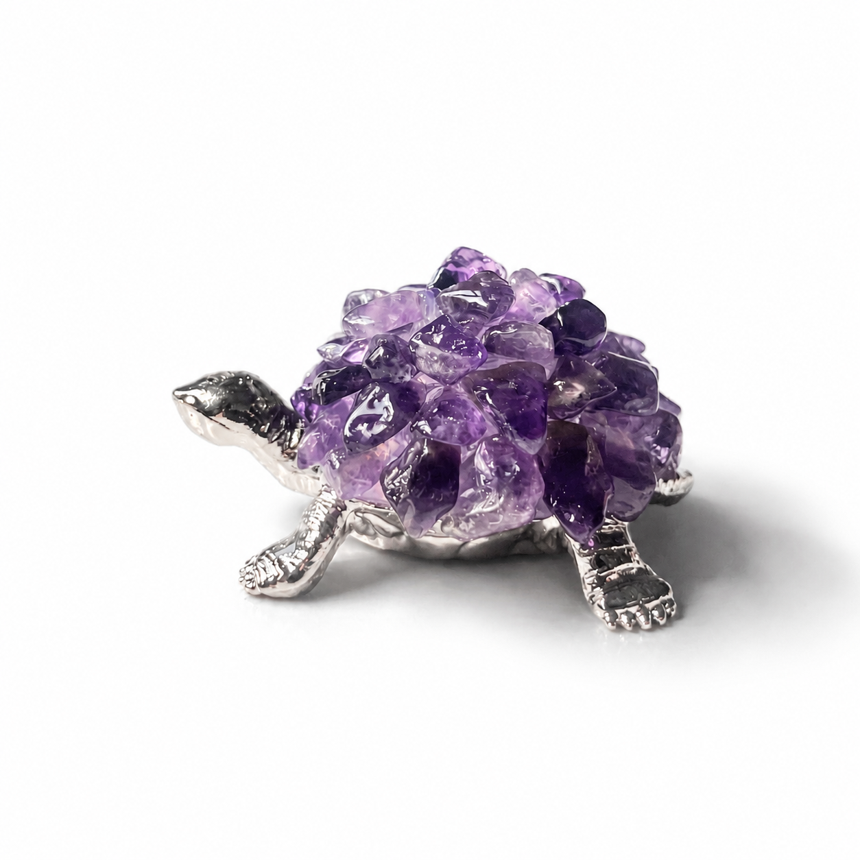 Multi-material natural crystal chips turtle set-C009