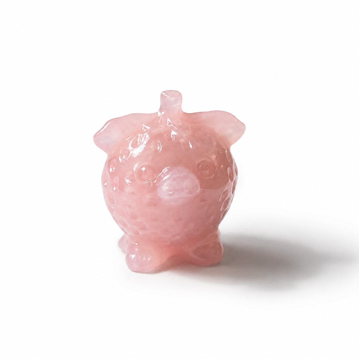 Multi-material strawberry shaped pig crystal carving-C015