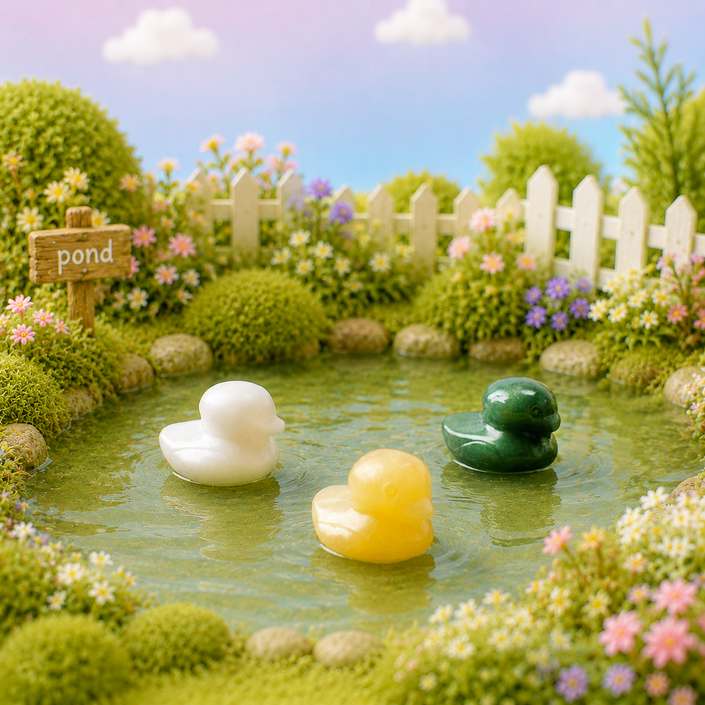 35mm Multi-material handmade crystal duck carved-C016