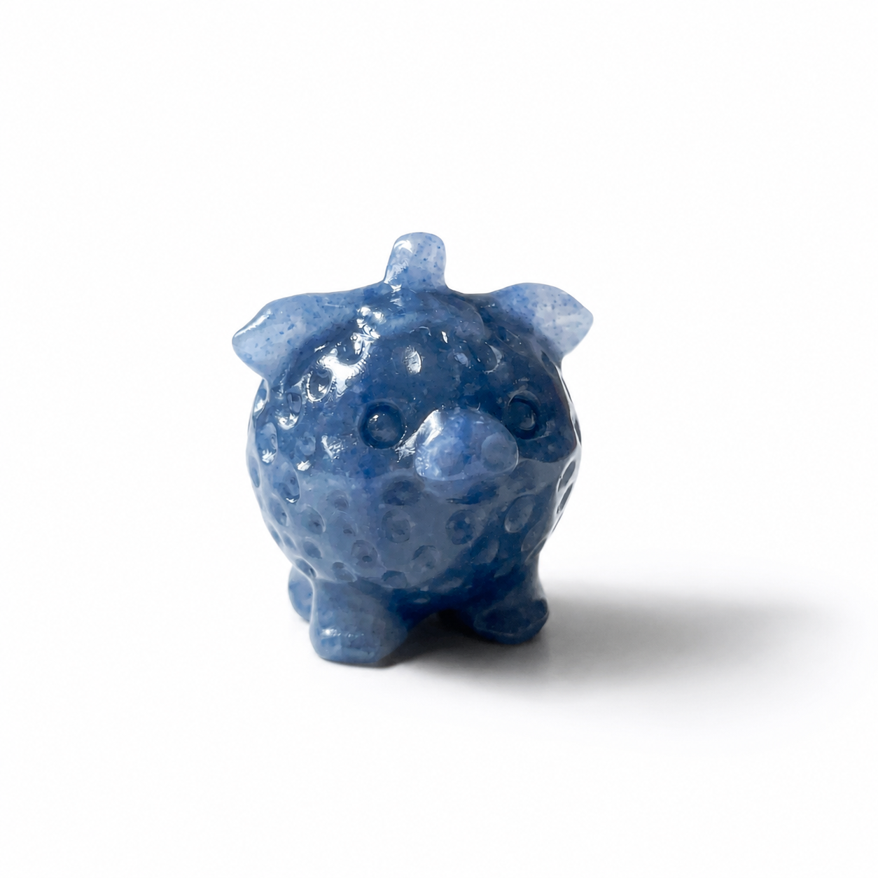 Multi-material strawberry shaped pig crystal carving-C015