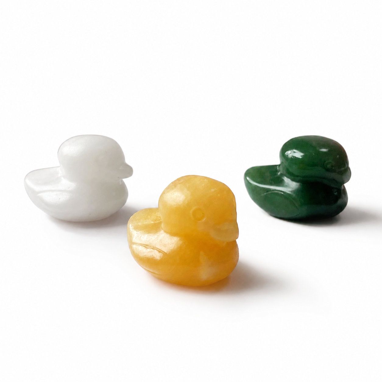 35mm Multi-material handmade crystal duck carved-C016