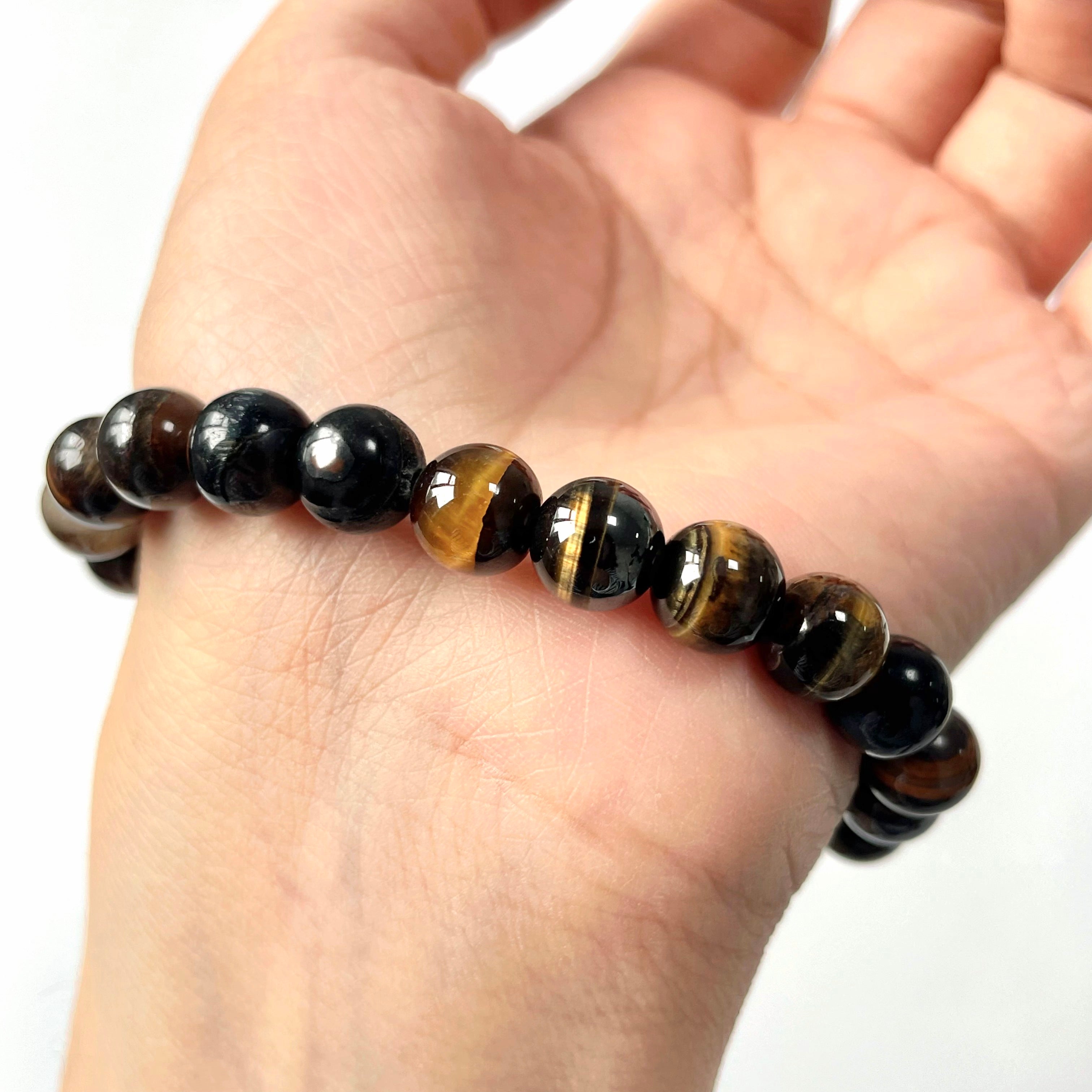 Blue/Gold tiger eye bracelet wholesale-B004