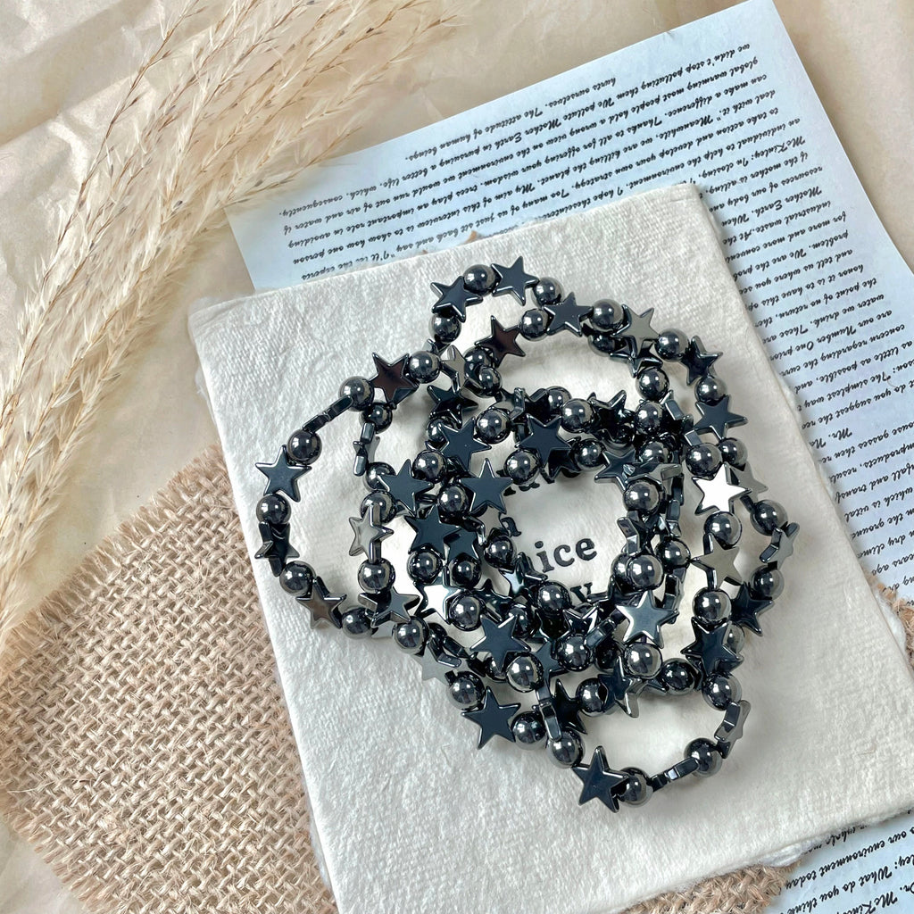Hematite star bracelet wholesale-B005