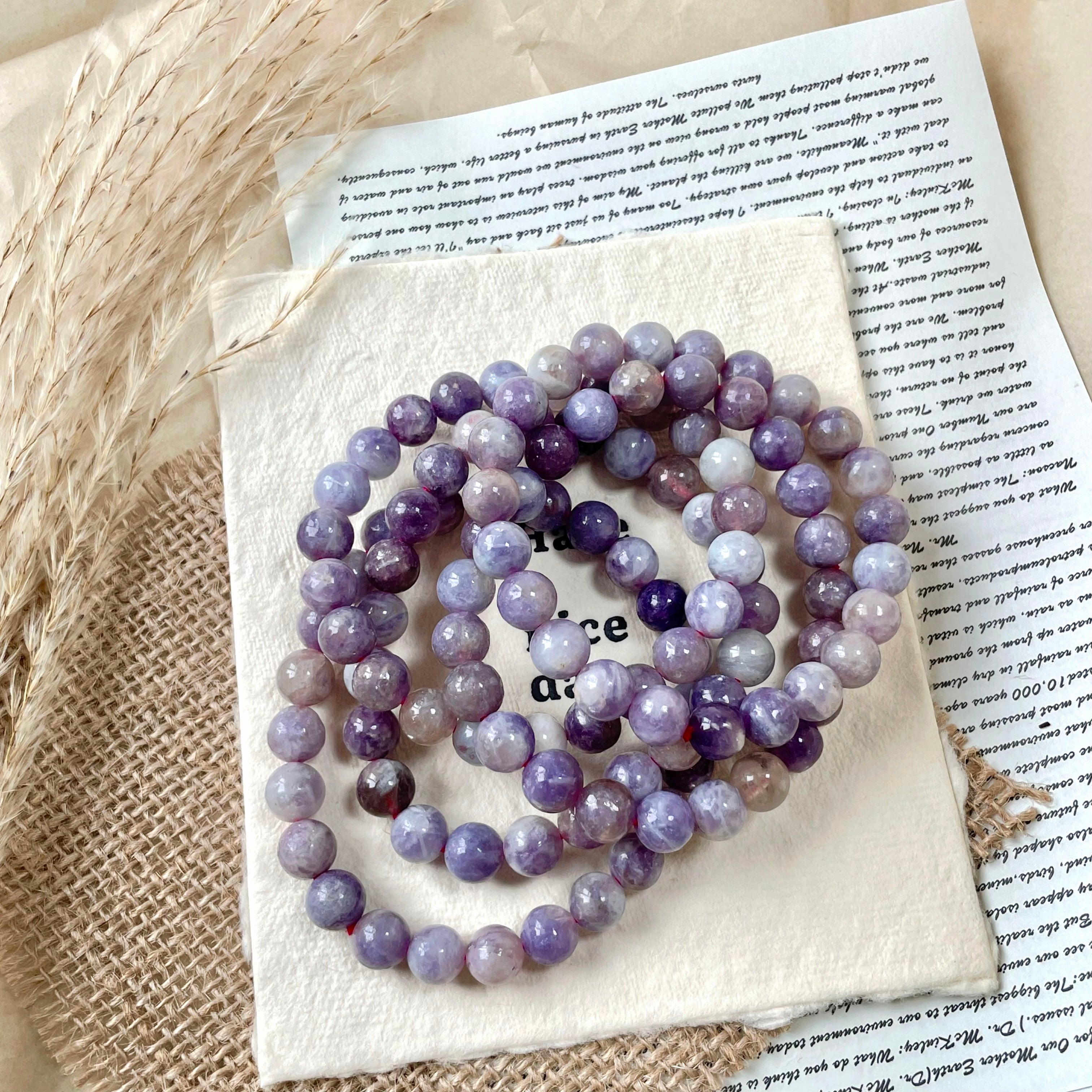 Spark Lepidolite Crystal Bracelets (resin filler)-B002