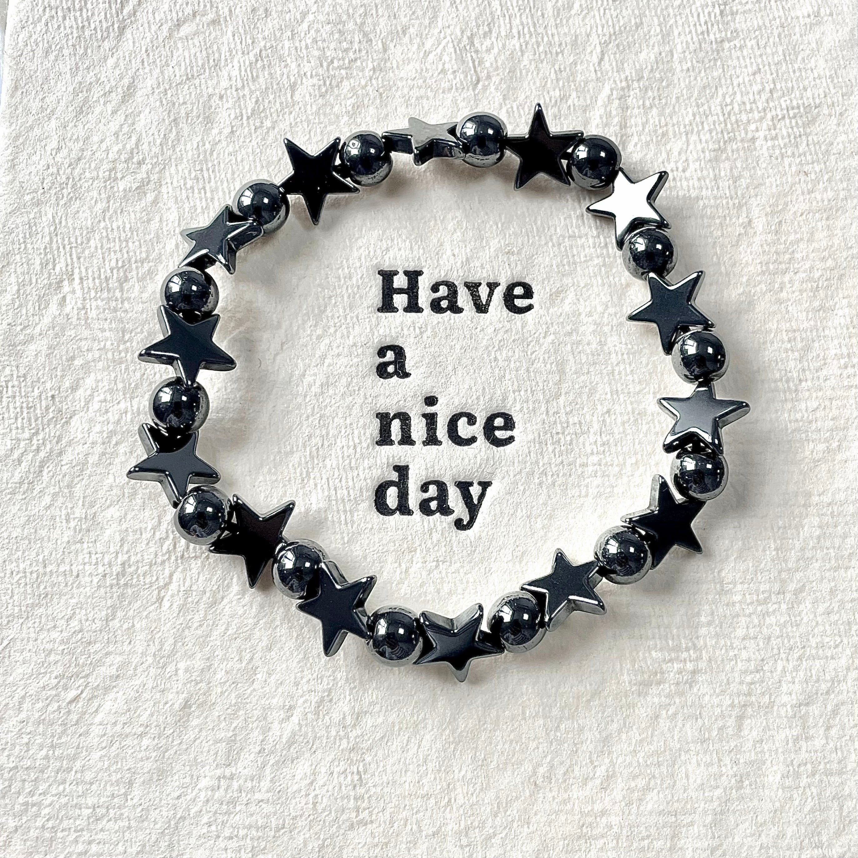 Hematite star bracelet wholesale-B005