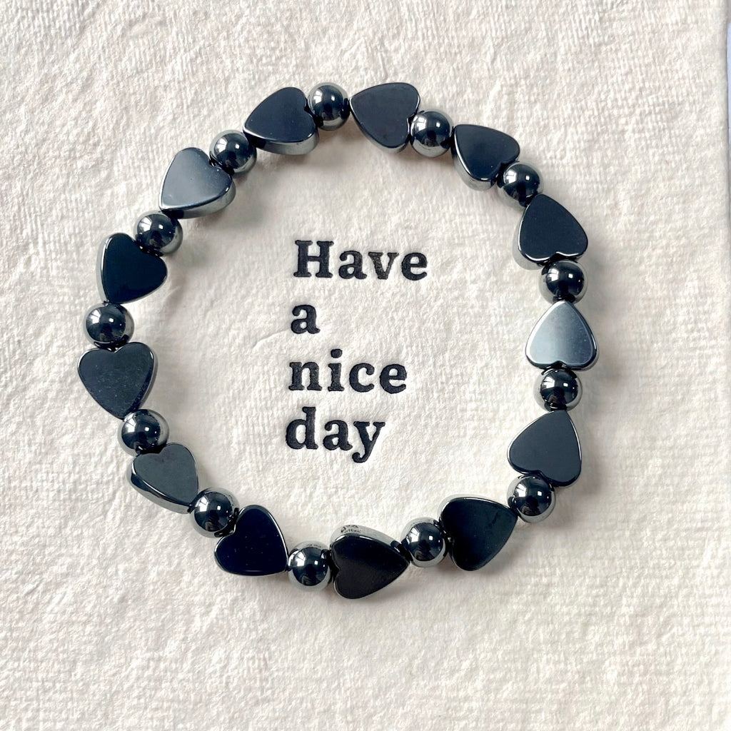 Hematite heart bracelet wholesale-B009