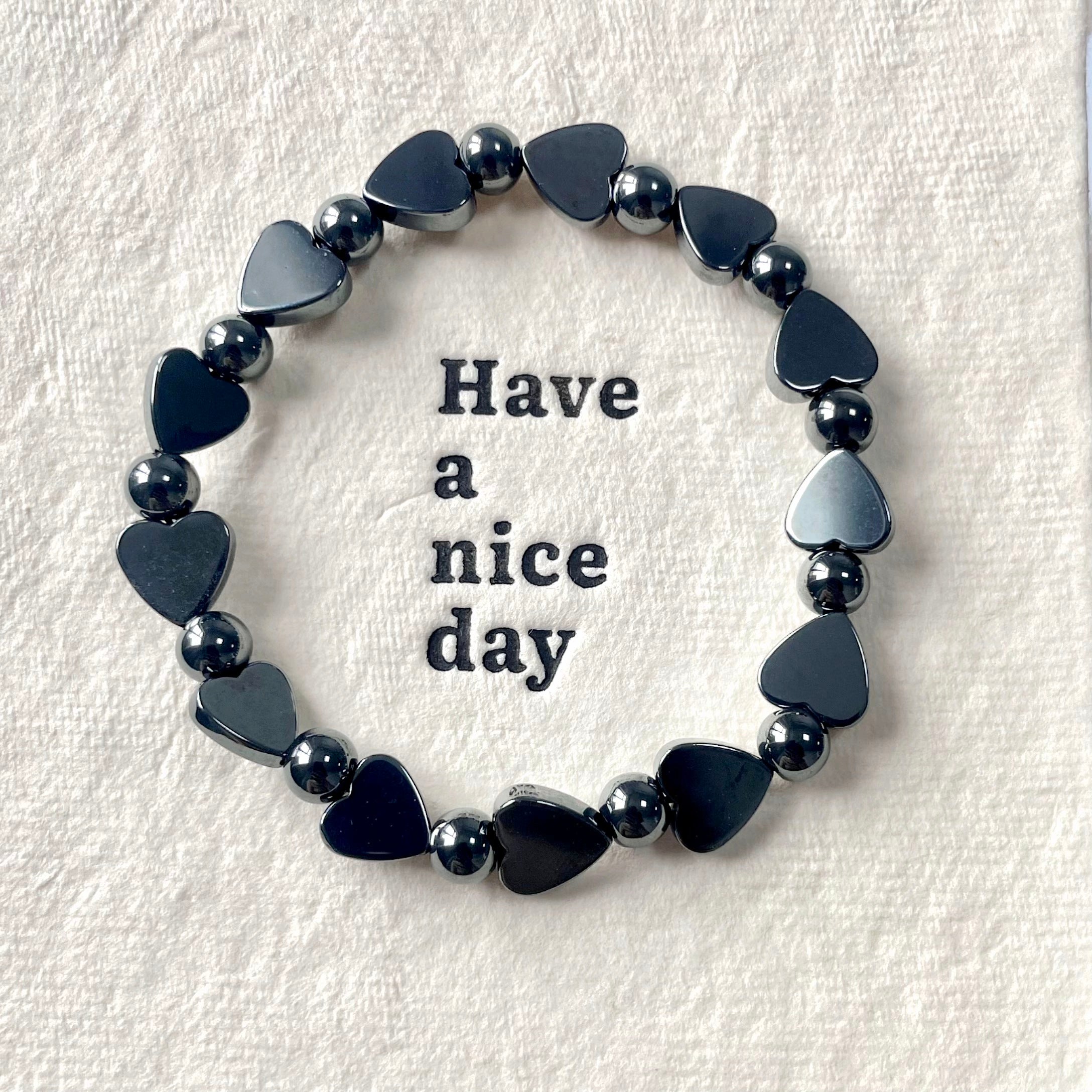 Hematite heart bracelet wholesale-B009
