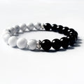 Yin Yang Tai Chi Obsidian Howlite Crystal Bracelet-B010