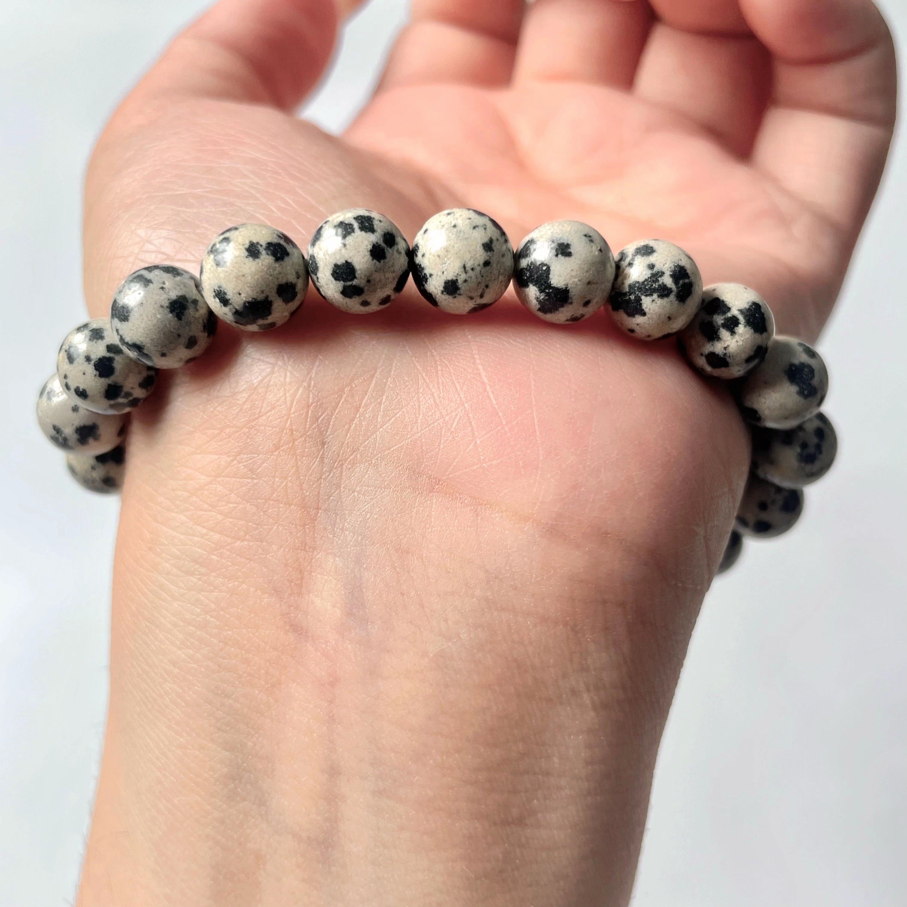 Dalmatian jasper crystal bracelet-B014